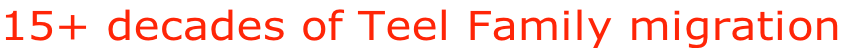 15+ decades of Teel Family migration